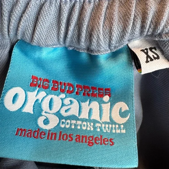 NWOT Big Bud Press Organic Cotton Twill Trousers Blue Size XS